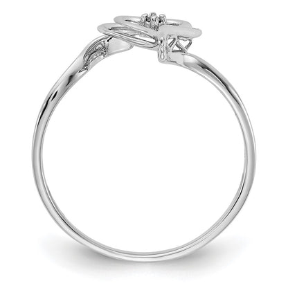 14k White Gold A Real Diamond heart ring