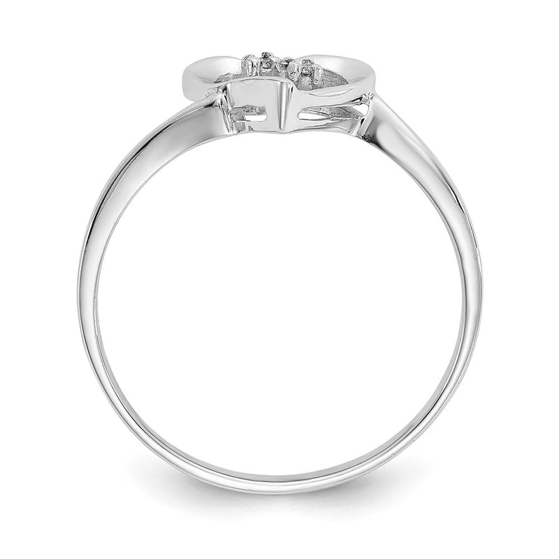 14k White Gold A Real Diamond heart ring