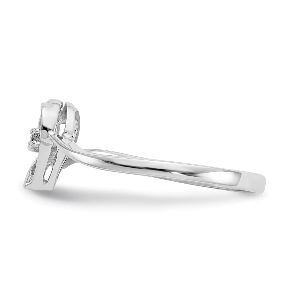 14k White Gold A Real Diamond heart ring