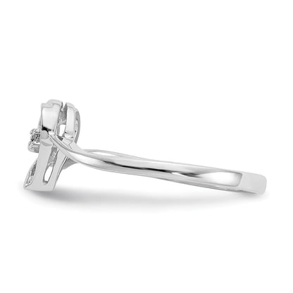 14k White Gold A Real Diamond heart ring