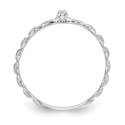 14k White Gold A Real Diamond heart ring