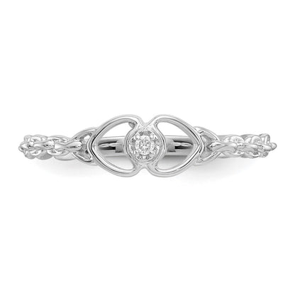 14k White Gold A Real Diamond heart ring