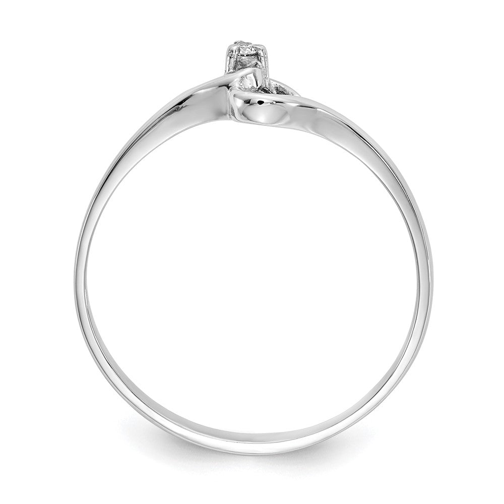 14k White Gold A Real Diamond heart ring