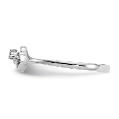 14k White Gold A Real Diamond heart ring