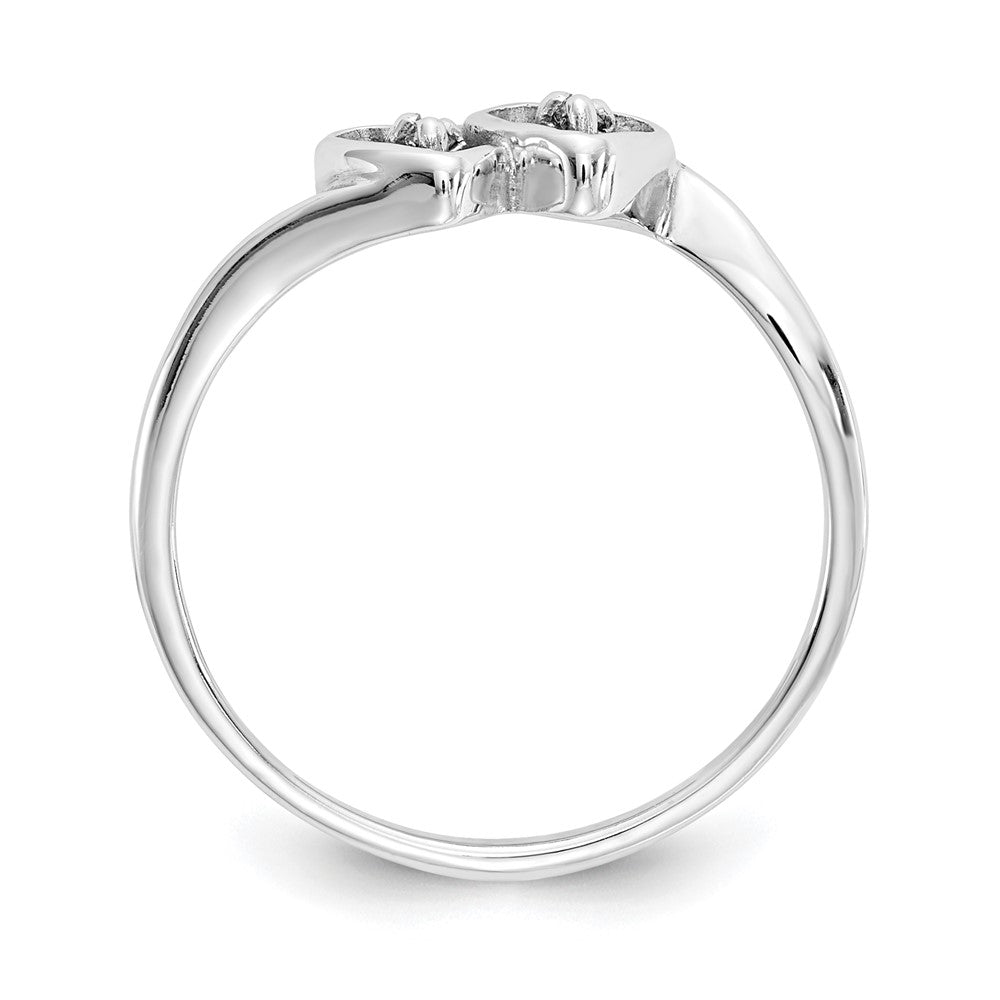 14k White Gold A Real Diamond heart ring