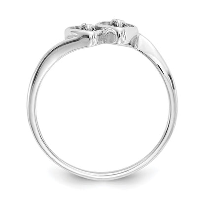 14k White Gold A Real Diamond heart ring