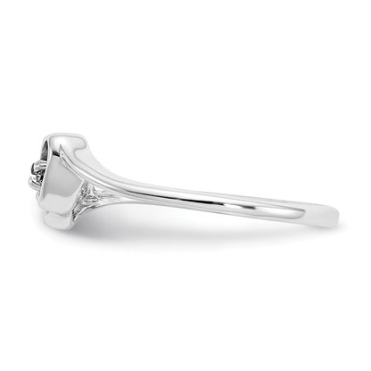 14k White Gold A Real Diamond heart ring