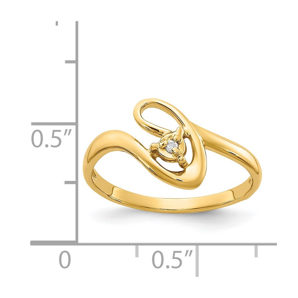 14k Yellow Gold Gold Polished AA Diamond ring