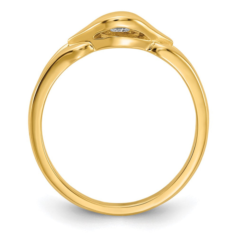 14k Yellow Gold A Diamond ring