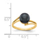 14k yellow gold 7 5mm black fw cultured pearl ring y4313bp a