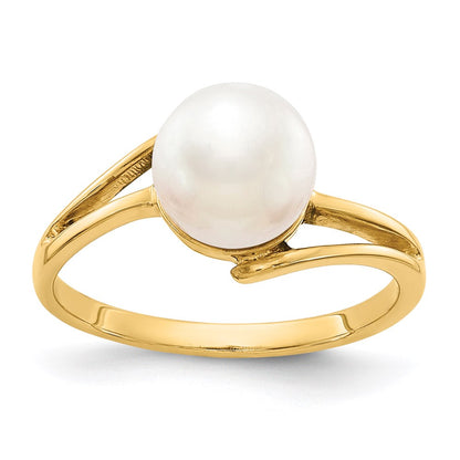 14k yellow gold 7 5mm fw cultured pearl ring y4313pl a