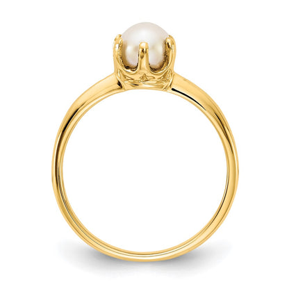 14K Yellow Gold 5.5mm FW Cultured Pearl ring