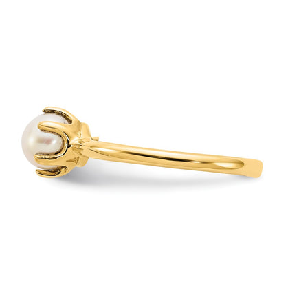 14K Yellow Gold 5.5mm FW Cultured Pearl ring
