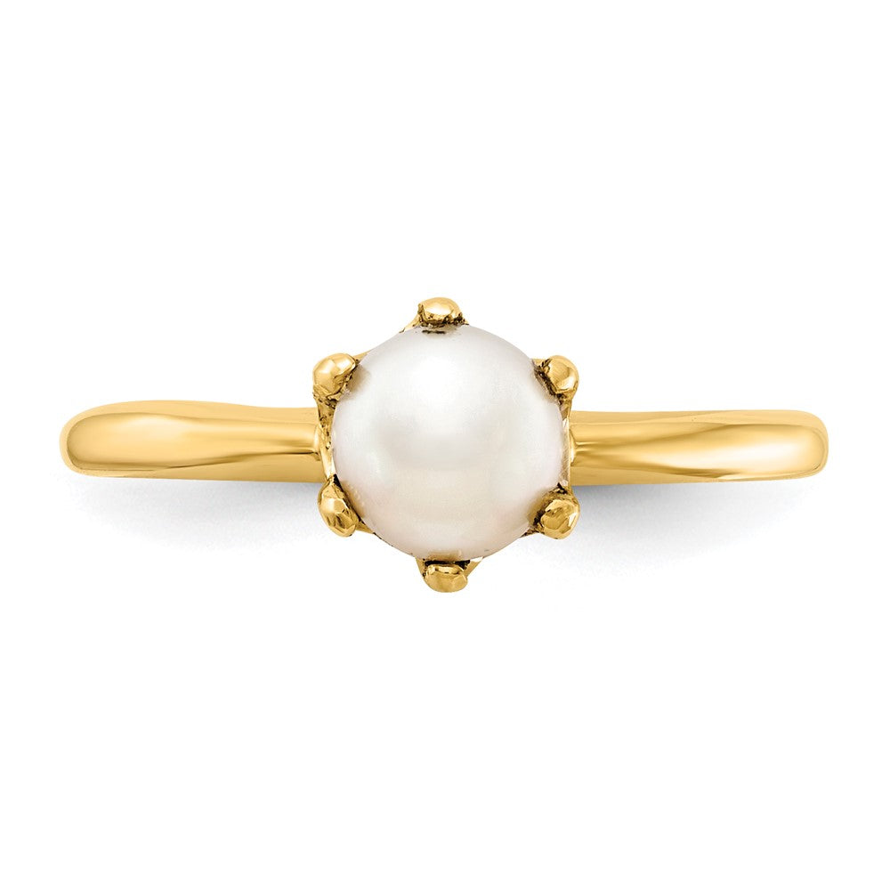14K Yellow Gold 5.5mm FW Cultured Pearl ring