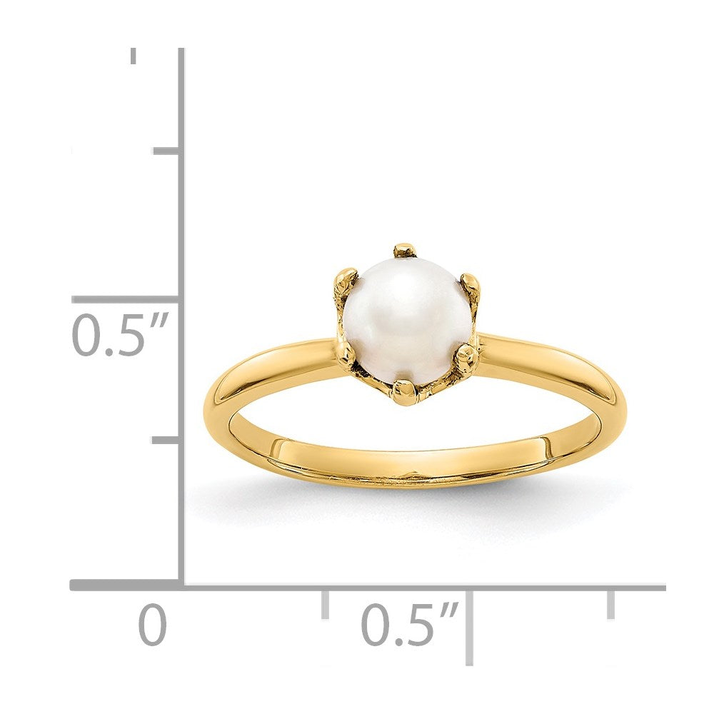 14K Yellow Gold 5.5mm FW Cultured Pearl ring
