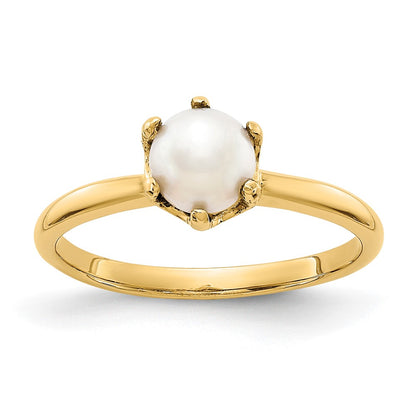 14K Yellow Gold 5.5mm FW Cultured Pearl ring