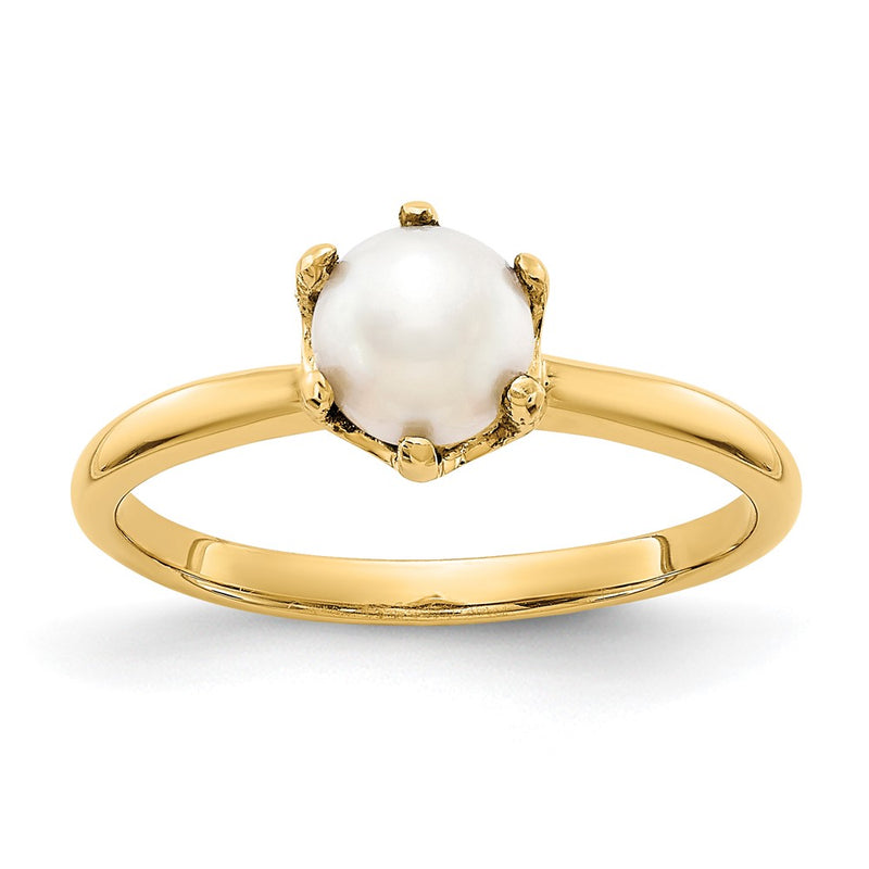 14K Yellow Gold 5.5mm FW Cultured Pearl ring