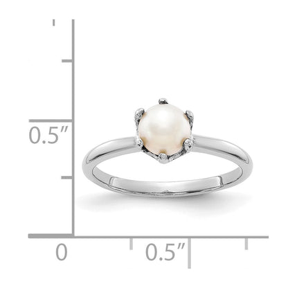14k White Gold 5.5mm FW Cultured Pearl ring