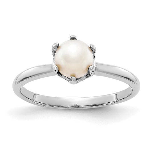 14k White Gold 5.5mm FW Cultured Pearl ring
