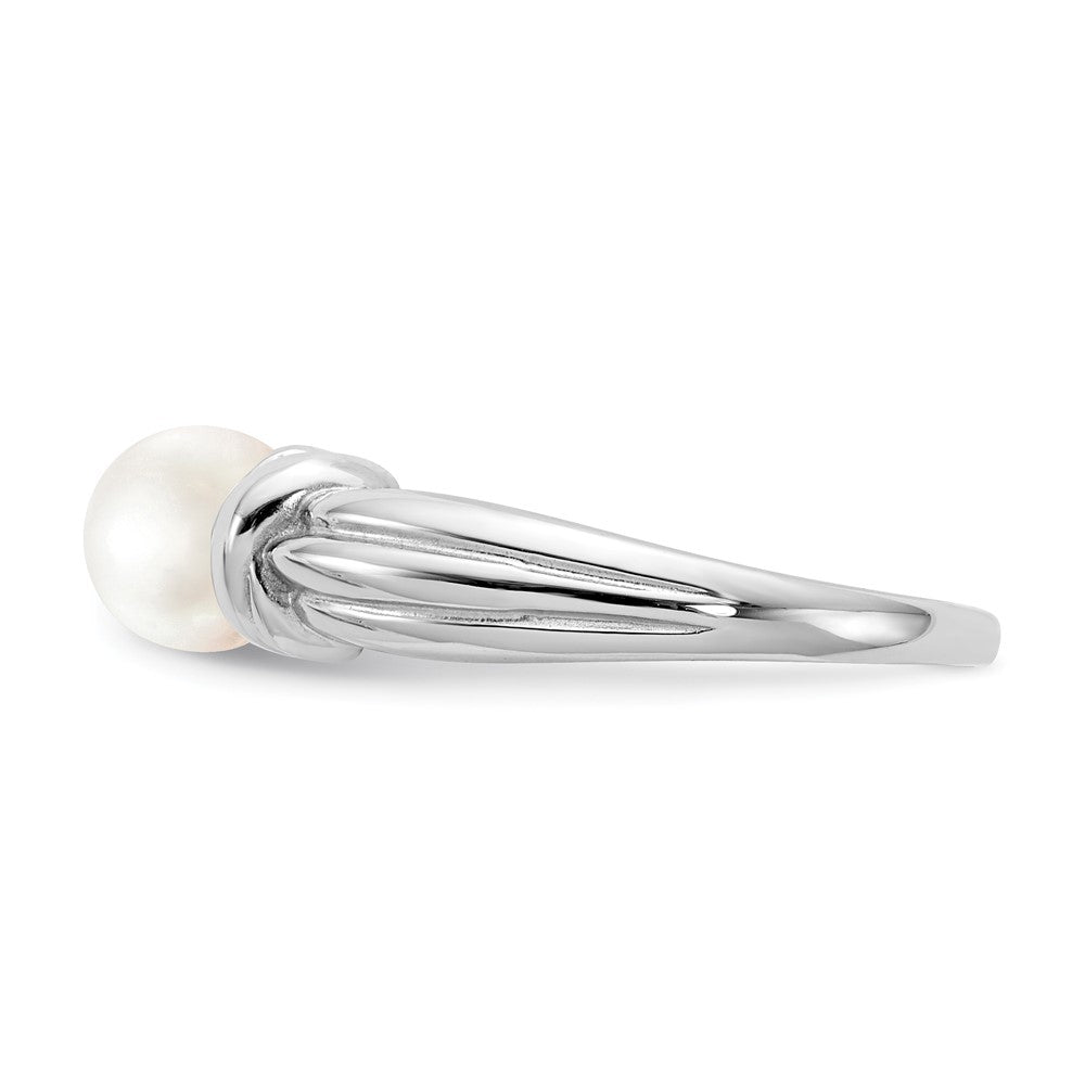 14k White Gold 6mm FW Cultured Pearl Ring