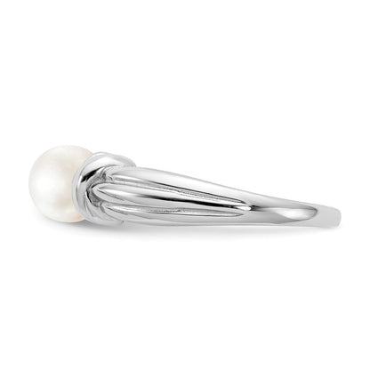 14k White Gold 6mm FW Cultured Pearl Ring