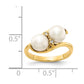 14K Yellow Gold 6mm FW Cultured Pearl AA Real Diamond ring