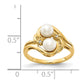 14K Yellow Gold 4.5mm FW Cultured Pearl AA Real Diamond ring