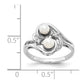 14k White Gold 4mm Black FW Cultured Pearl A Real Diamond ring