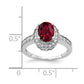 14k White Gold 8x6mm Oval Created Ruby VS Real Diamond ring