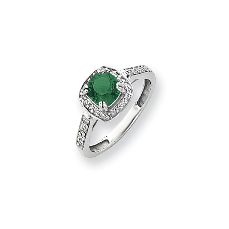 14k White Gold 6mm Mount St. Helens AAA Real Diamond ring