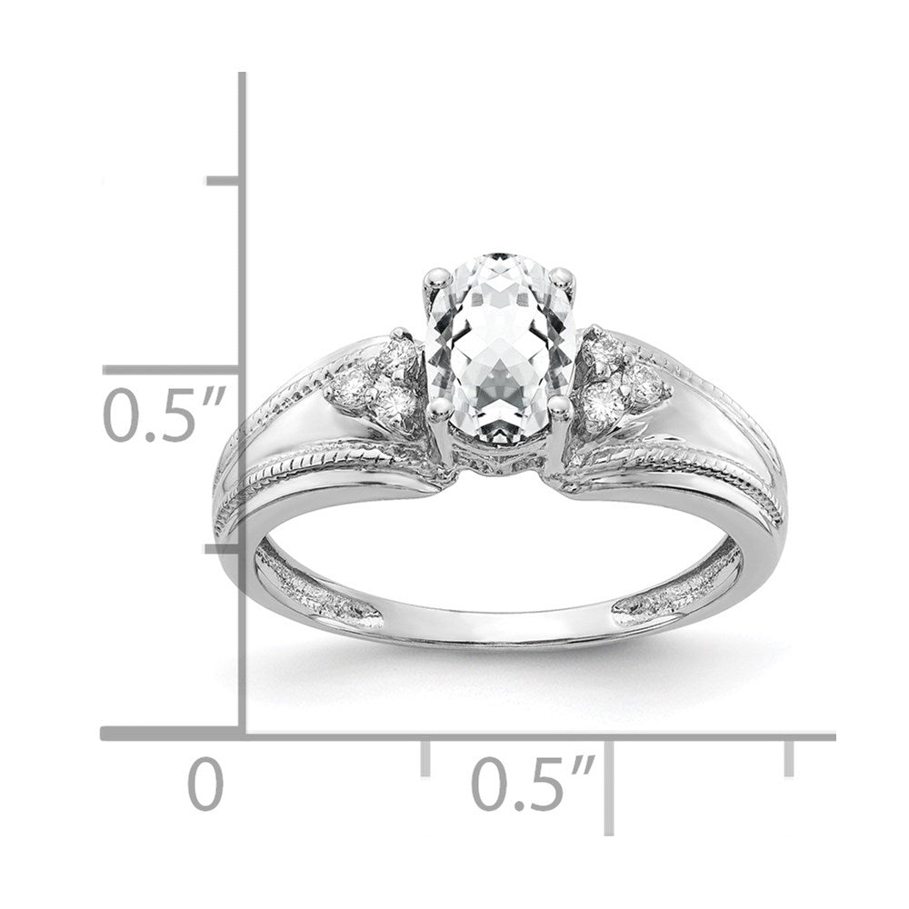 14k White Gold 7x5mm Oval Cubic Zirconia A Real Diamond ring