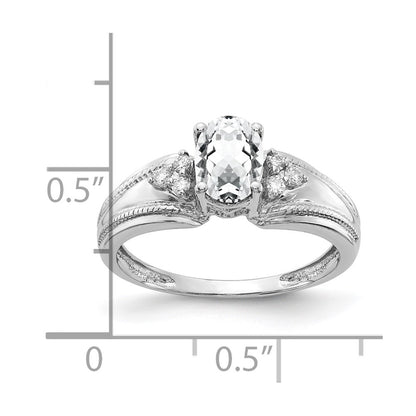 14k White Gold 7x5mm Oval Cubic Zirconia A Real Diamond ring