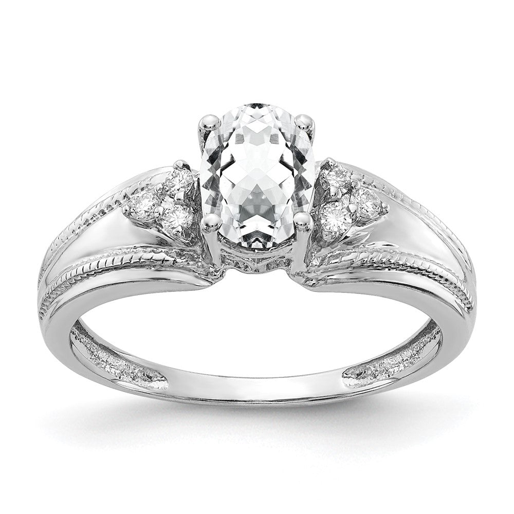 14k White Gold 7x5mm Oval Cubic Zirconia A Real Diamond ring