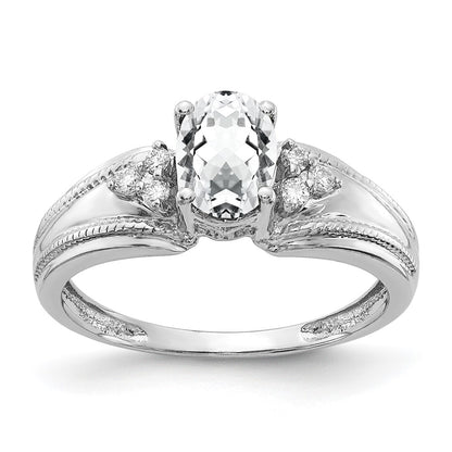 14k White Gold 7x5mm Oval Cubic Zirconia A Real Diamond ring