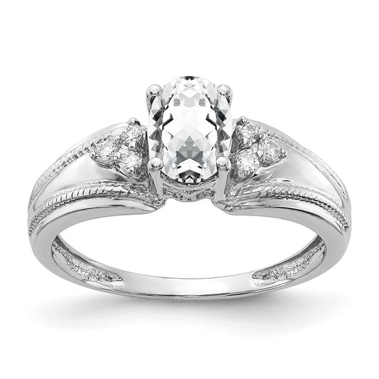 14k White Gold 7x5mm Oval Cubic Zirconia A Real Diamond ring