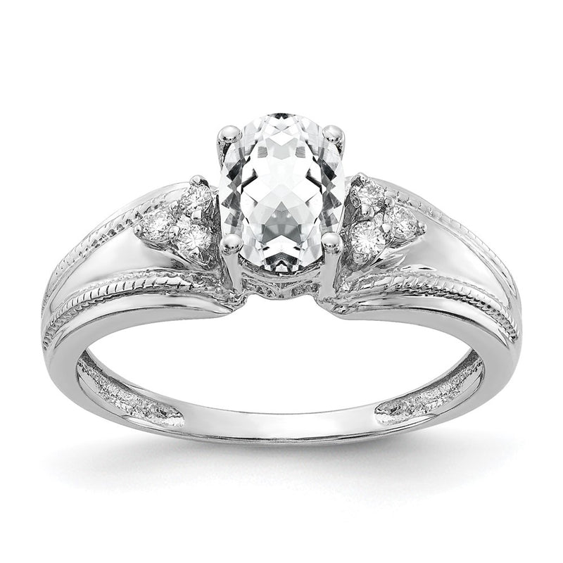 14k White Gold 7x5mm Oval Cubic Zirconia A Real Diamond ring