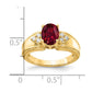 14k Yellow Gold 8x6mm Oval Created Ruby VS Diamond ring