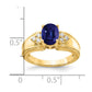 14k Yellow Gold 8x6mm Oval Sapphire AA Diamond ring