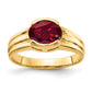 14K Yellow Gold 8x6mm Oval Created Ruby ring
