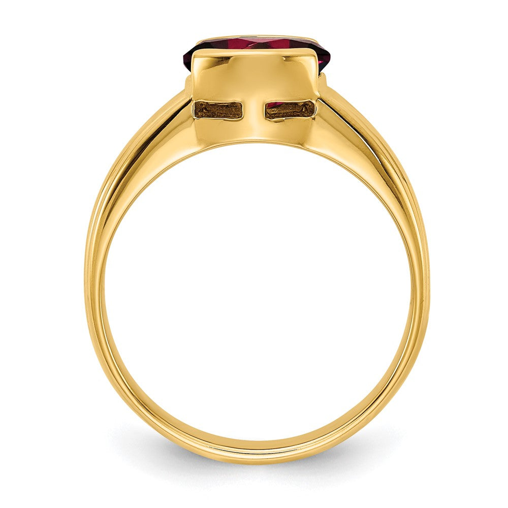 14K Yellow Gold 8x6mm Oval Garnet ring