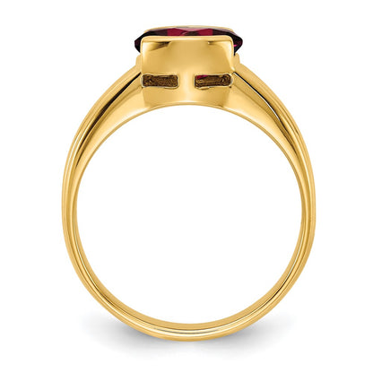 14K Yellow Gold 8x6mm Oval Garnet ring