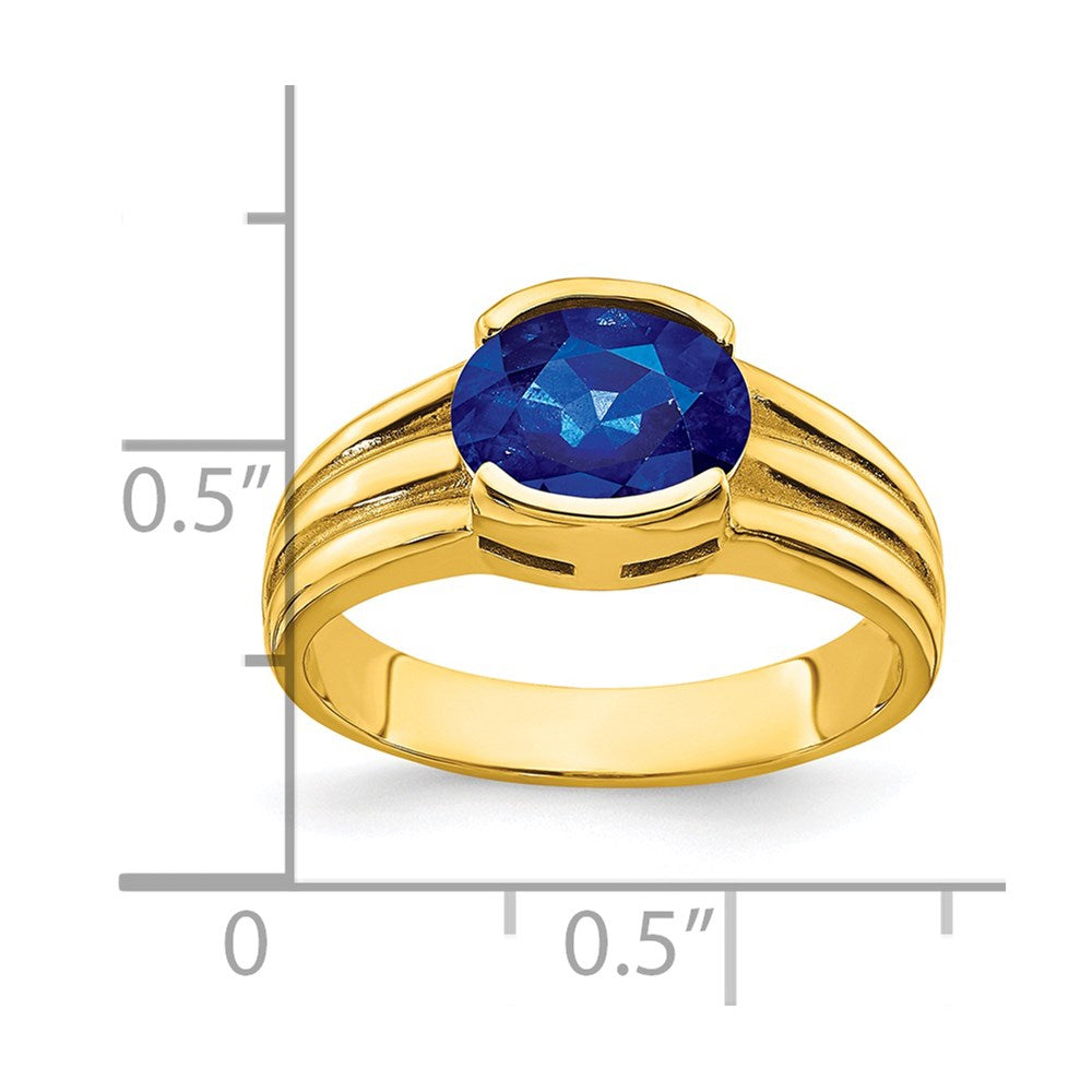 14K Yellow Gold 8x6mm Oval Sapphire ring