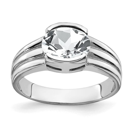 14k White Gold 8x6mm Oval Cubic Zirconia ring