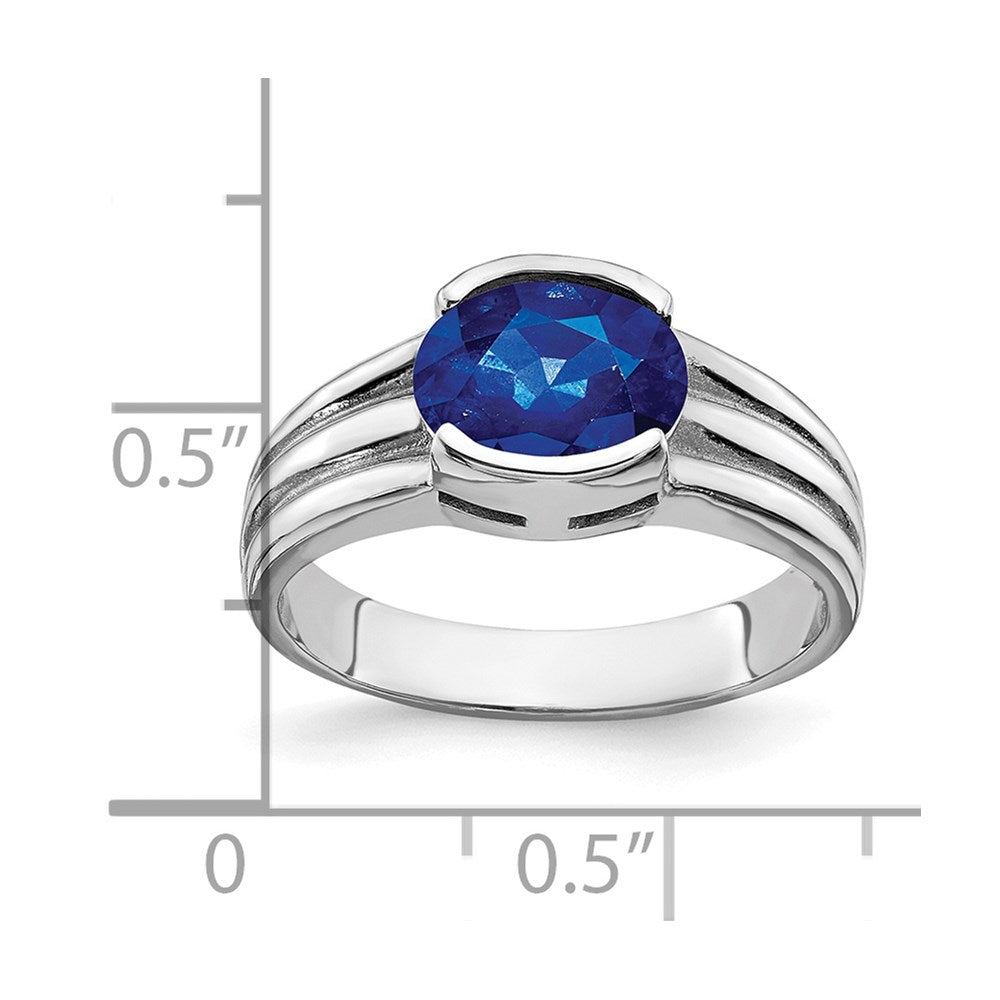 14k White Gold 8x6mm Oval Sapphire ring