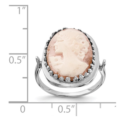 14k White Gold Cameo Ring
