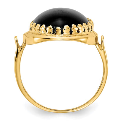 14K Yellow Gold Onyx Ring