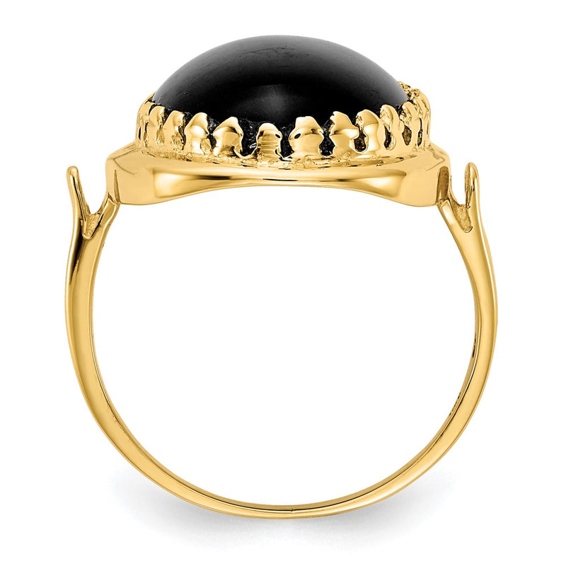 14K Yellow Gold Onyx Ring