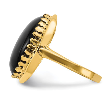 14K Yellow Gold Onyx Ring