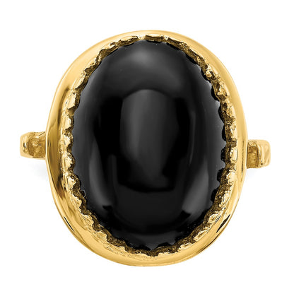 14K Yellow Gold Onyx Ring