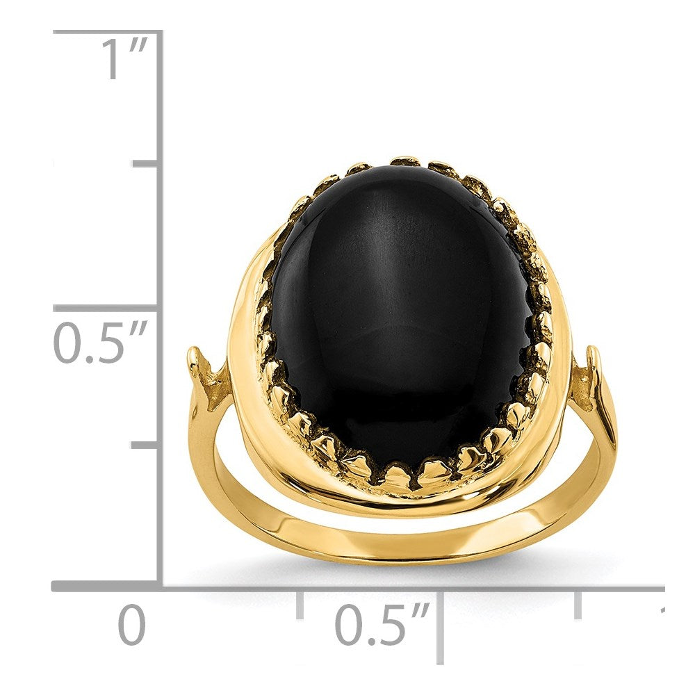 14K Yellow Gold Onyx Ring